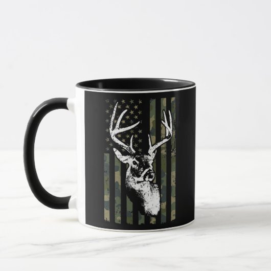 Whitetail Buck Deer Hunting USA Camouflage Mok (Links)