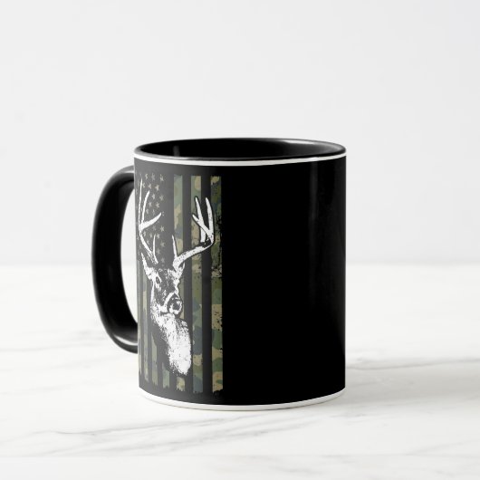 Whitetail Buck Deer Hunting USA Camouflage Mok (Voorkant links)
