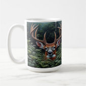 Whitetail Buck Deer in groen gebladerte Koffiemok (Links)