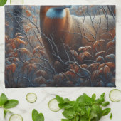 Whitetail Buck Deer in het bos Theedoek (Gevouwen)