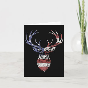 Whitetail Buck Deer Jagen Amerikaanse Vlag Kaart