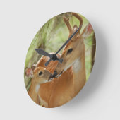 Whitetail Buck en Fawn Bonding Ronde Klok (Hoek)