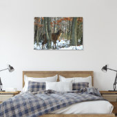 Whitetail Buck Eving Bossen Canvas Afdrukken (Insitu (Slaapkamer))