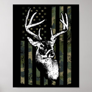 Whitetail Buck Hertenjacht USA Camouflage Amerika Poster