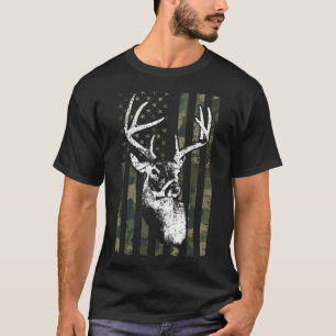 Whitetail Buck Hertenjacht USA Camouflage Amerika T-shirt