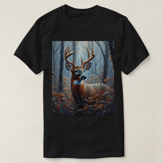 Whitetail Buck in bosbomen T-shirt (Design voorkant)