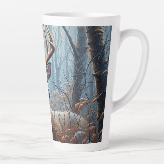 Whitetail Buck in het bos Latte Mok (Rechts)