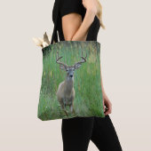 Whitetail Buck in Meadow Printing Canvas tas (Dichtbij)