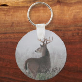 Whitetail Buck in ochtendmist Sleutelhanger (Voorkant)