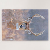 Whitetail Buck in Veldlandschapsschildering Legpuzzel (Horizontaal)