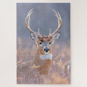 Whitetail Buck in Veldlandschapsschildering Legpuzzel
