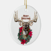 Whitetail Buck Kerstmis Keramisch Ornament (Rechts)