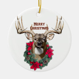 Whitetail Buck Kerstmis Keramisch Ornament