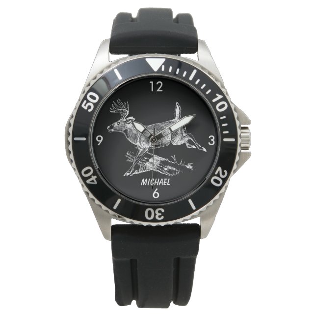 Whitetail Buck met groot rack Horloge (Voorkant)