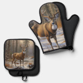 Whitetail Buck Ovenwant & Pannenlap Set (Voorkant / Achterkant)