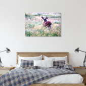 Whitetail Buck (Terug) in zomergebied Canvas Afdruk (Insitu (Slaapkamer))