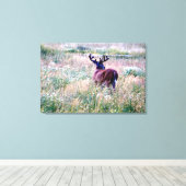 Whitetail Buck (Terug) in zomergebied Canvas Afdruk (Insitu (Houten vloer))