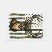 Whitetail Buck Youth Boy Deer Hunting Camo America Fleece Deken (Voorkant (Horizontaal))