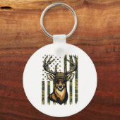 Whitetail Buck Youth Boy Deer Hunting Camo America Sleutelhanger (Voorkant)