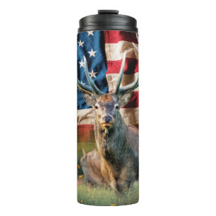 Whitetail Deer American Flag Bossen Thermosbeker