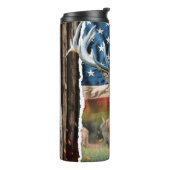 Whitetail Deer American Flag Bossen Thermosbeker (Gedraaid links)