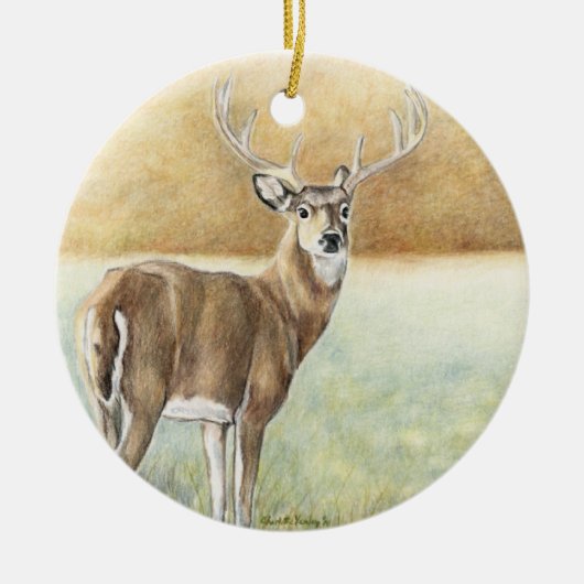 Whitetail Deer art Ornament (Voorkant)