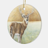 Whitetail Deer art Ornament (Links)
