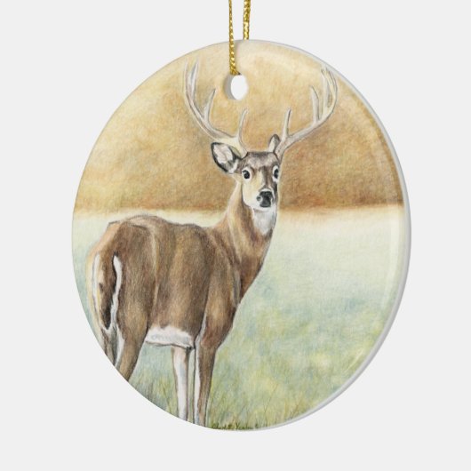 Whitetail Deer art Ornament (Links)