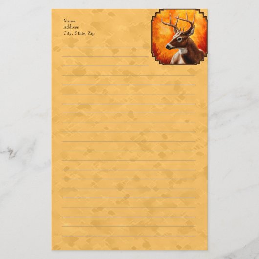 Whitetail Deer Autumn Gold Briefpapier (Voorkant)