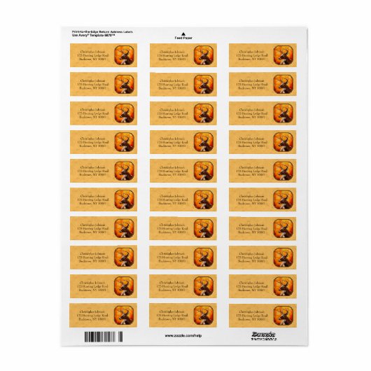 Whitetail Deer Autumn Gold Etiket (Full Sheet)