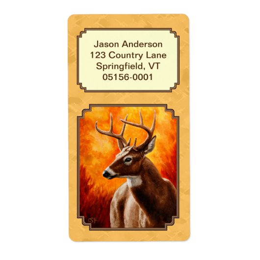 Whitetail Deer Autumn Gold Etiket (Voorkant)