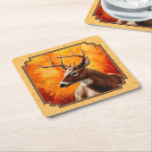 Whitetail Deer Autumn Gold Kartonnen Onderzetters (Schuin)