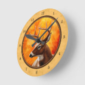 Whitetail Deer Autumn Gold Ronde Klok (Hoek)