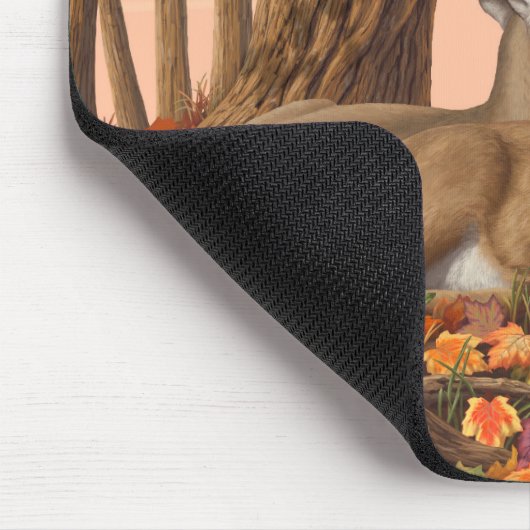 Whitetail Deer Autumn Maple Tree Muismat (Hoek)