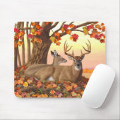 Whitetail Deer Autumn Maple Tree Muismat (Met muis)
