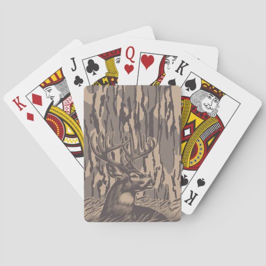 Whitetail Deer Bottom lands Camo Hunting Forest Pokerkaarten (Achterkant)