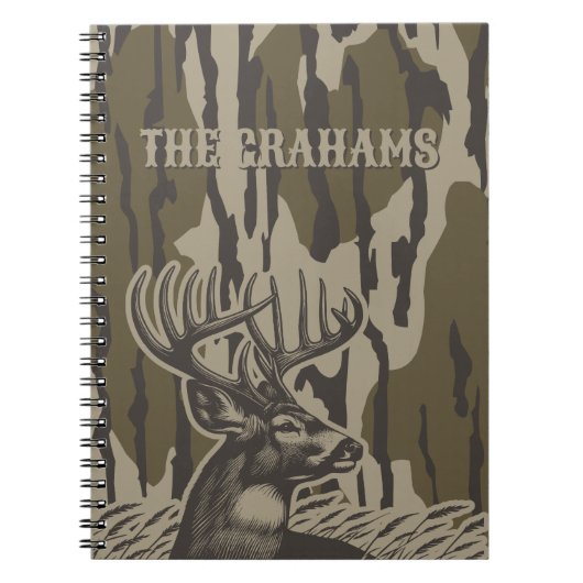 Whitetail Deer Bottomland Camo Deer Aangepaste naa Notitieboek (Voorkant)