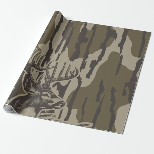 Whitetail Deer Bottomland Camo Deer Hunting Camo Cadeaupapier (Uitgerold)