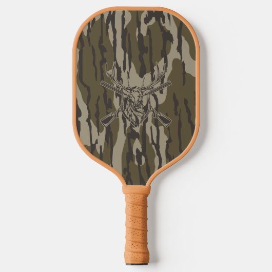 Whitetail Deer Bottomland Camo Hunting Rifle Botto Pickleball Paddle (Voorkant)