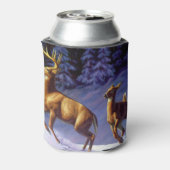 Whitetail Deer Buck & Doe in wintersneeuw Blikjeskoeler (Blikje Achterkant)