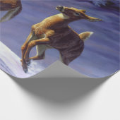 Whitetail Deer Buck & Doe in wintersneeuw Cadeaupapier (Hoek)