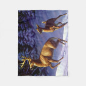 Whitetail Deer Buck & Doe in wintersneeuw Fleece Deken (Voorkant)