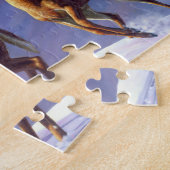 Whitetail Deer Buck & Doe in wintersneeuw Legpuzzel (Zijkant)