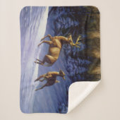 Whitetail Deer Buck & Doe in wintersneeuw Sherpa Deken (Voorkant)