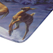 Whitetail Deer Buck & Doe in wintersneeuw Snijplank (Hoek)