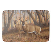 Whitetail Deer Buck & Doe Naherfst Maple Bossen Badmat (Voorkant)