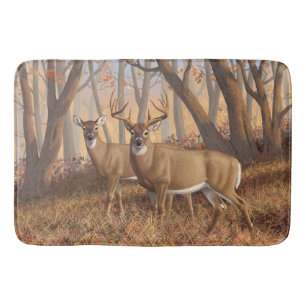 Whitetail Deer Buck & Doe Naherfst Maple Bossen Badmat