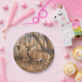 Whitetail Deer Buck & Doe Naherfst Maple Bossen Papieren Bordje (Feest)