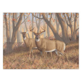 Whitetail Deer Buck & Doe Naherfst Maple Bossen Tafelkleed (Voorkant (Horizontaal))