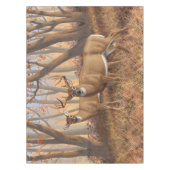 Whitetail Deer Buck & Doe Naherfst Maple Bossen Tafelkleed (Voorkant)